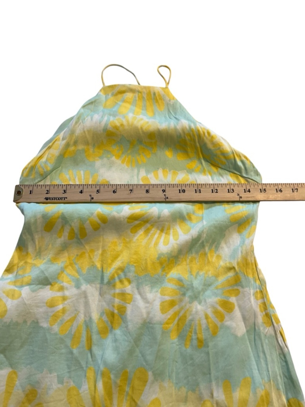 Coastal Cowgirl Tie Dye Halter Mini Dress Yellow Green Zara Small - Picture 5 of 10